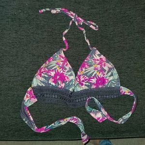 Tropical floral bikini top